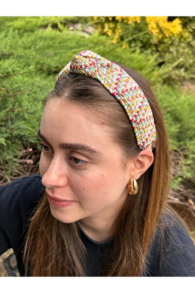 ByMerve Bym253 Coroană Model Paie - Coroană de păr pentru femei cu nod colorat