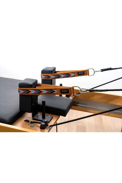 RAINBO Reformer Pilates İçin Desenli Double Straps İkili Elcik Metal Halkalı ...