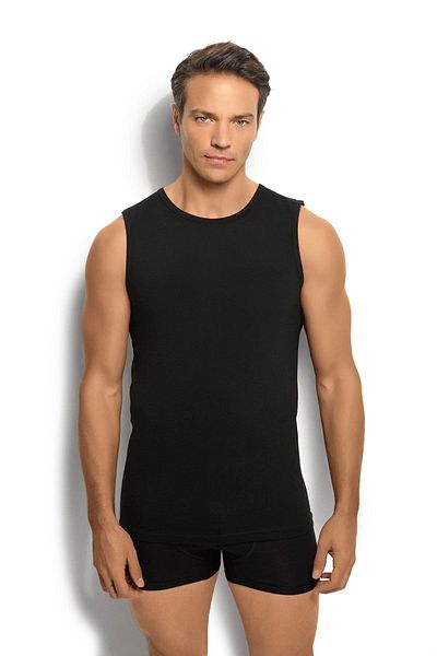 Jiber Men's Black Undershirt 3 Pack - Zero Sleeve - 114