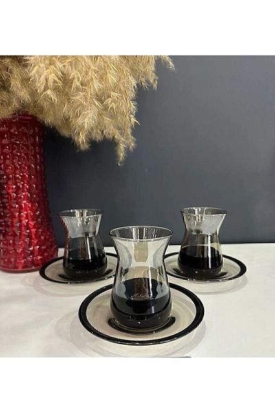 Paşabahçe 12 Piece Luxury Color Tea Cup Set
