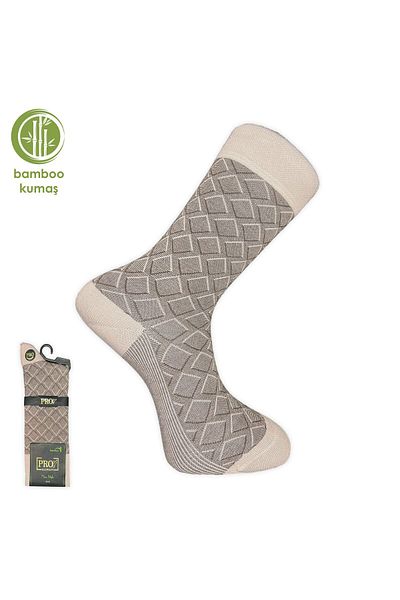Pro Çorap Ανδρικές κάλτσες G.poti Bamboo - Cream (17005-R3)
