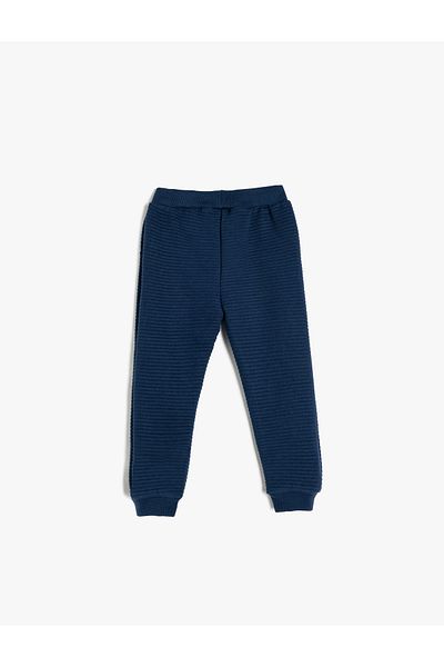 Koton Textured Basic Sweatpants - Tie-Up Waist Design