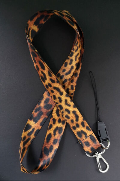 Apptakı Leopar Desen Boyun Askı İpi Yaka Kartı Boyun Askısı Telefon Askısı - ...