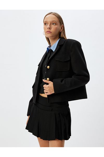 Koton Classic Collar and Pocket Detailed Seasonal Jacket