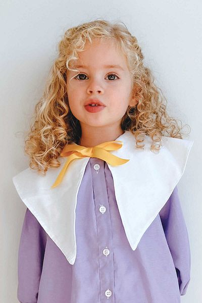 Little Honey Bunnies Nostalgic Collar Front Button Lilac Girl's Dress