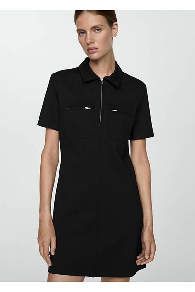 MANGO Woman Polo Neck Dress with Pockets