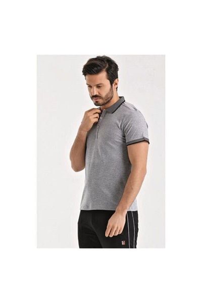 UHLSPORT Μπλουζάκι Polo Neck Cotton Silence Grey 3201131