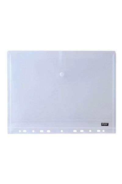 KRAF ملف شفاف مقاس A4 - 11 فتحة وأزرار كبس 1229