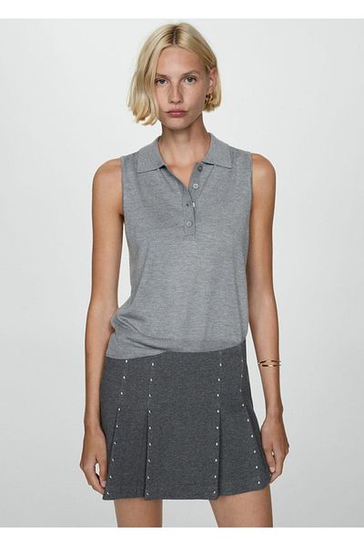 MANGO Woman Mini Studded Skirt