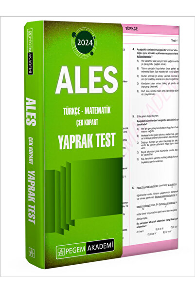 Pegem Akademi Yayıncılık 2024 ALES Çek Kopart Yaprak Test