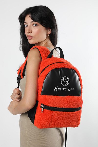 Monte Lui Mnt3637 - Orange Plush Backpack
