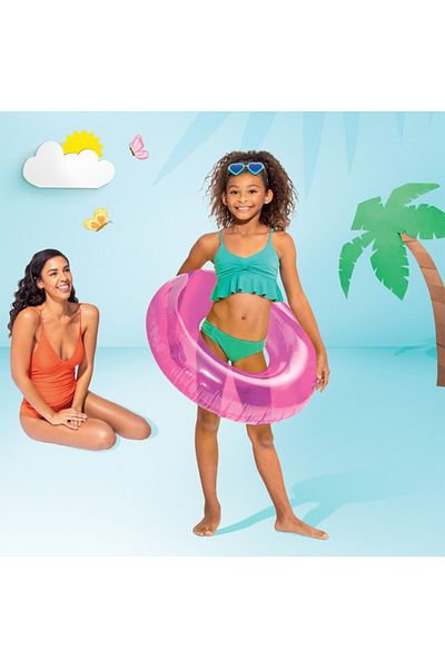Intex حلقة سباحة للأطفال - - جامبو شفاف - بنفسجي - 76 سم (59260)