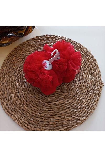 MARS BABY Baby Girl Special Day Red Frilly Tutu Kokoş Socks