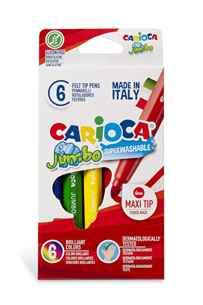 CARIOCA Jumbo Süper Yıkanabilir Keçeli Boya Kalemi 6'lı