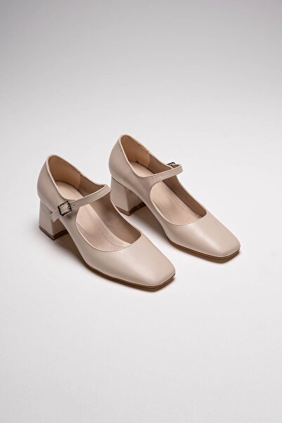 TRENDELLA Skin Skin Square Toe Casual Heeled Shoes with Helmet TR085Y04D