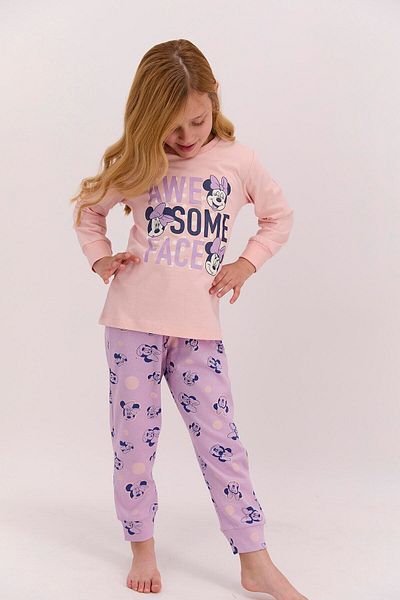 Minnie Mouse Licensed Awesome Face Powder Girl's Pajama Set D4601-c