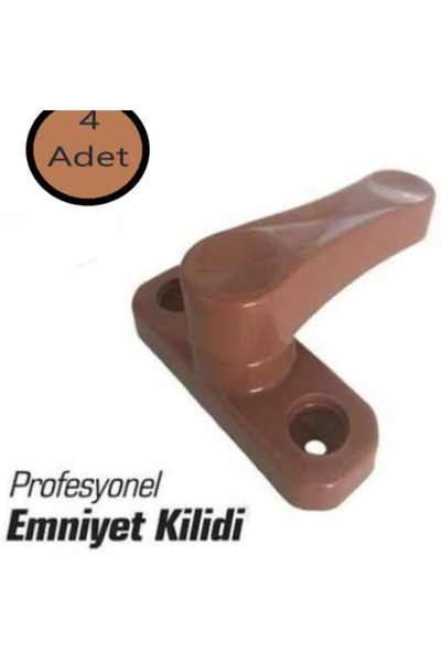 Adilon Πλαστικό μάνταλο ασφαλείας για παράθυρο πόρτας από PVC για παιδιά, κλειδαριά ασφαλείας για μωρά καφέ (4 τεμάχια)