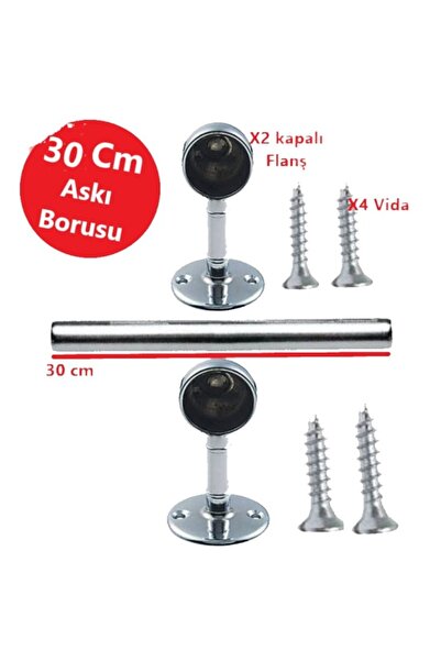 Adilon Dolap Içi 30 cm yuvarlak Elbise Askı Borusu, Tavan Askı Aparatı