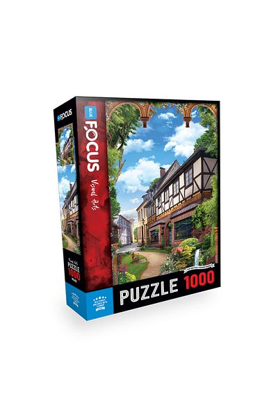 Blue Focus 1000 Parça Puzzle - Eski Cadde Ve Çiçekli Kemer (OLD STREET AND ARCH WİTH FLOWER)