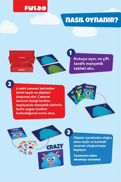 PUEDO Manyetik Oyun Seti - Build A Monster