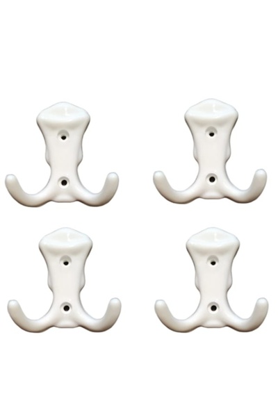 Adilon Askı, Plastik 4 Adet Beyaz Askı, Mobilya Dolap, Portmanto Askısı