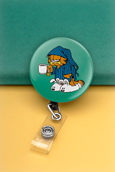 Apptakı Uykucu Kedi Metal Buton Yoyo Yaka Kartığı Kart Tutucu Yoyo Kartlık - ...