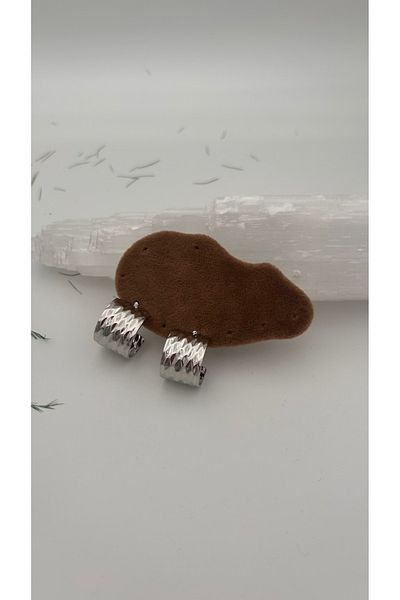 Doğaltaş Masalları Hoop Steel Earrings