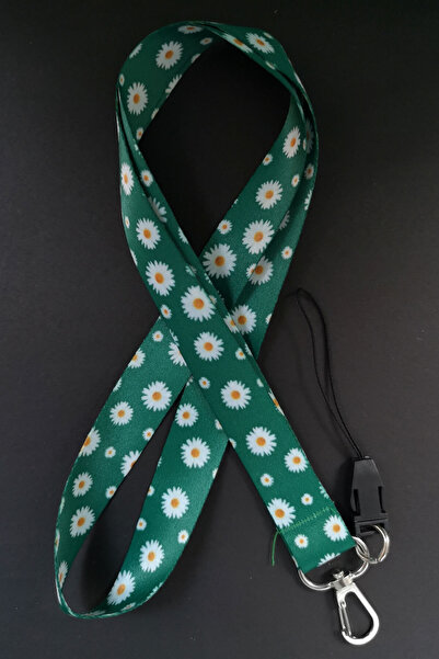 Apptakı Su Yeşili Papatya Boyun Askı İpi Yaka Kartı Boyun Askısı Telefon Askı...
