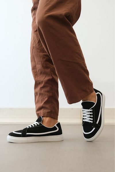 BOA Ba0351 - Casual Black Leather Dust Sneakers, Lace-Up