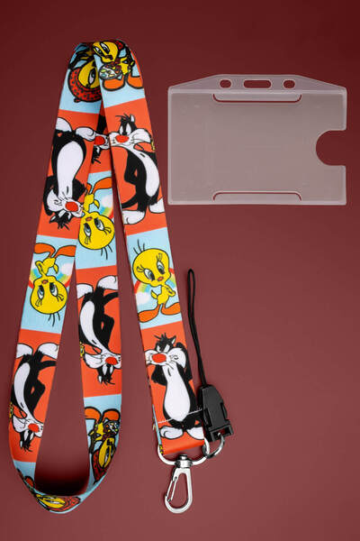 Apptakı Desenli Boyun İpi Boyun Askı İpi Boyun Askısı ve Kartlık - ASS0261