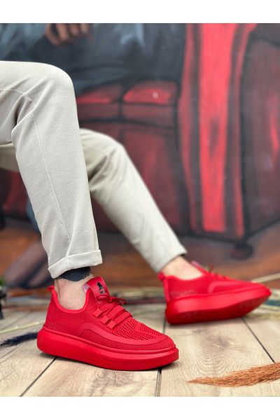 BOA BA0375 Red Knitted Knitwear Sports Shoes - Special Color