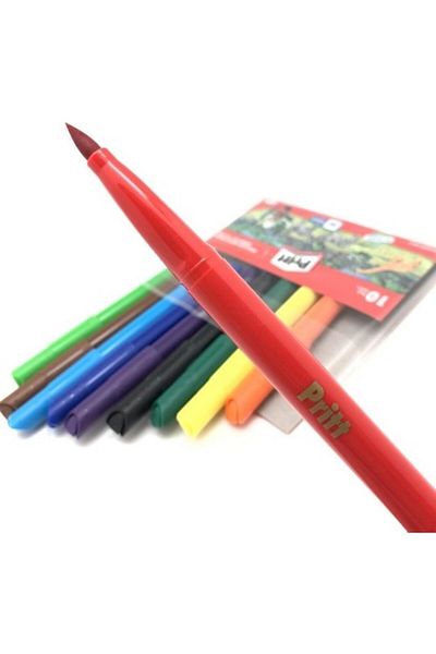 Pritt 10 Colors Washable Felt Tip Pen with Brush Tip