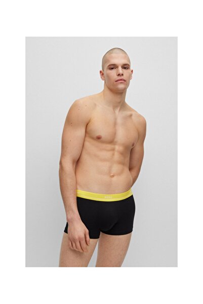 BOSS Beşli Pakette Kemer Lastiği Logolu Esnek Pamuklu Trunk