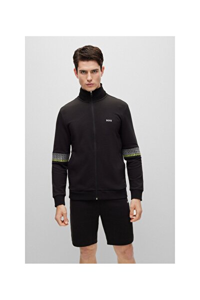 BOSS Çok Renkli Logolu Fermuarlı Kapüşonlu Sweatshirt