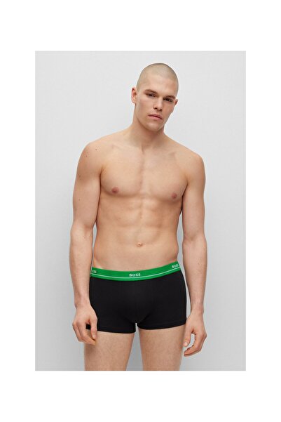BOSS Beşli Pakette Kemer Lastiği Logolu Esnek Pamuklu Trunk