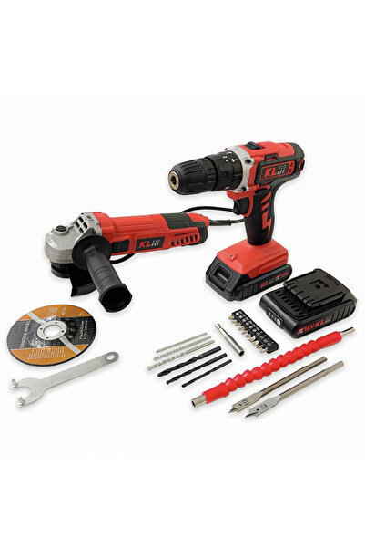 KLECO KETM1875 ÇİFT AKÜLÜ DARBELİ ŞARJLI MATKAP ELEKTRİKLİ ÇANTALI AVUÇ TAŞLA...