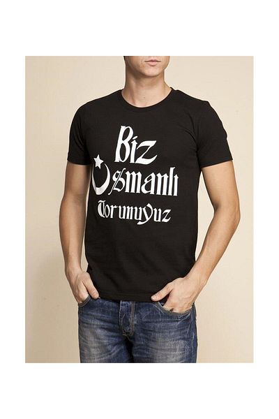 Tshirthane We Are Osman Descendants Černý potisk Pánské tričko Slim Fit Tričko Tričko Tričko