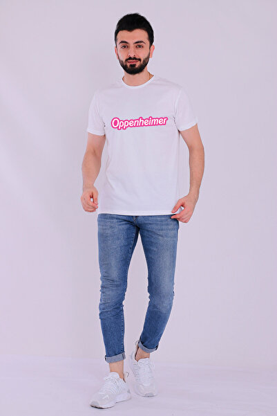 Tshirthane Oppenheimer Barbie з написом, біла футболка з короткими рукавами для чоловіків