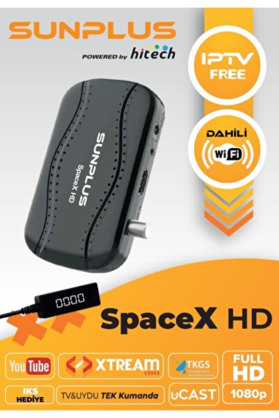 sunplus UYDU ALICI MİNİ FULL HD IPTV DAHİLİ WIFI UCAST SUNPLUS SPACEX WIFI HD (IKS HEDİYE+SÜRESİZ IPTV)