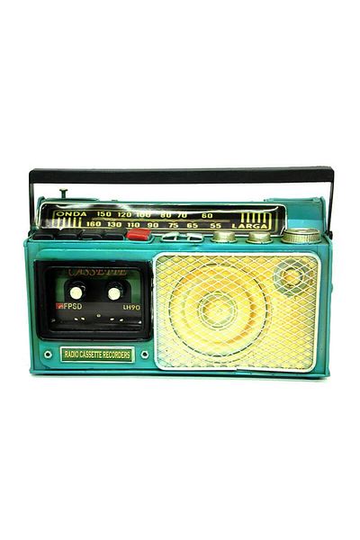 LiderGlobal Decorative Metal Radio Piggy Bank Vintage Trinket