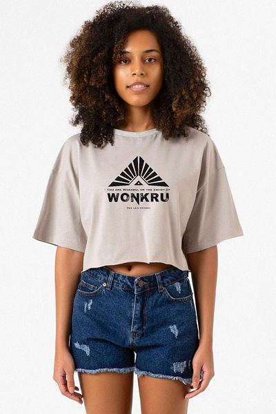 Tshirthane Wonkru Symbol Stone Color Women's Crop Hoodie