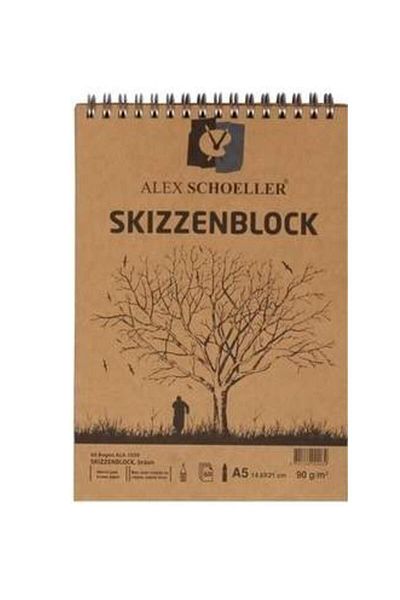 Alex Schoeller Kraft Sketch Block A5 Top and Side Spiral 90 Gr60 Yp.kraft Notebook