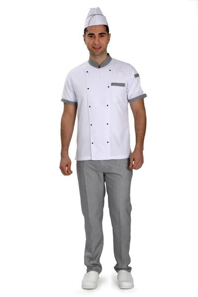 SAYGINLAR İŞ TEKSTİLİ Ceket Aşçı Garnili Kısa Kol