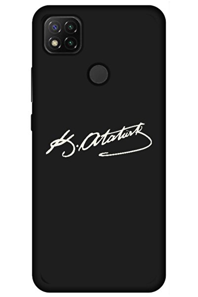 Zebana حافظة سيليكون متوافقة مع هاتف Xiaomi Redmi 9C بتوقيع أتاتورك (مطبوعة)