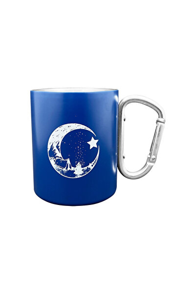 Orgaz Karabina Saplı Paslanmaz Çelik Kupa Bardak - Orcamp - Lacivert (OUT-1850)