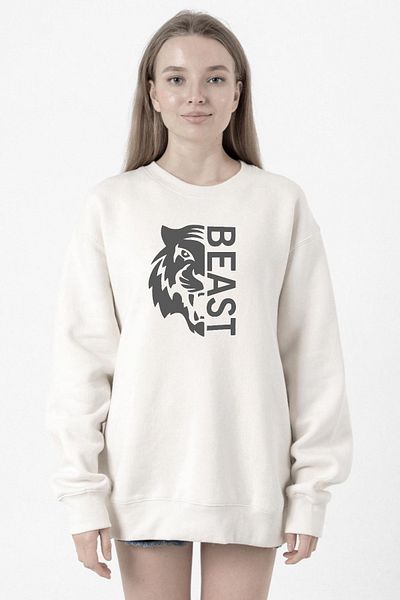 Tshirthane Mr Beast Half Face White Women's 2ip Sweatshirt