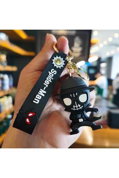 Köstebek Black Spider Silicone Keychain