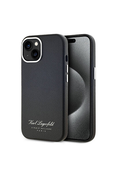 Karl Lagerfeld Apple iPhone 15 Kılıf Orjinal Lisanslı KL Yazılı Hotel Kapak S...