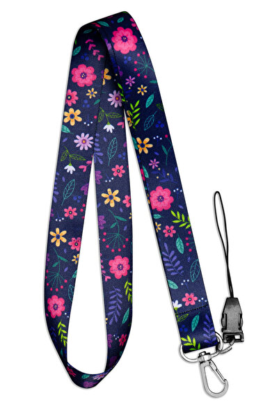 Apptakı Çiçekler Yaka Kartı Boyun Askı İpi Telefon Askı İpi - ASK0233