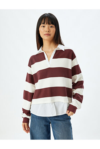 Koton Mikina s límečkem Oversize s blokováním barev a se šardonem